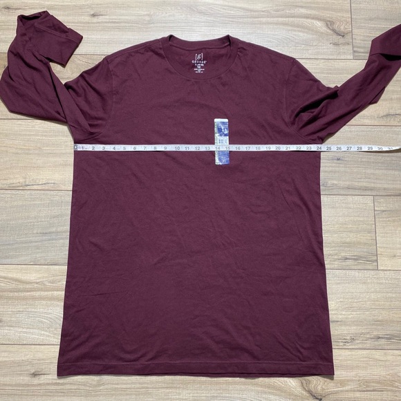 George Mens Long Sleeve Cotton Crew T-Shirt Size XL 46-48 Tall Windsor Wine - Picture 2 of 10